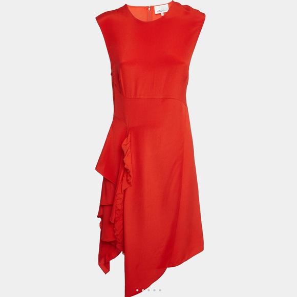 3.1 Phillip Lim Vibrant Orange/Red Asymmetrical Dress - Picture 1 of 14